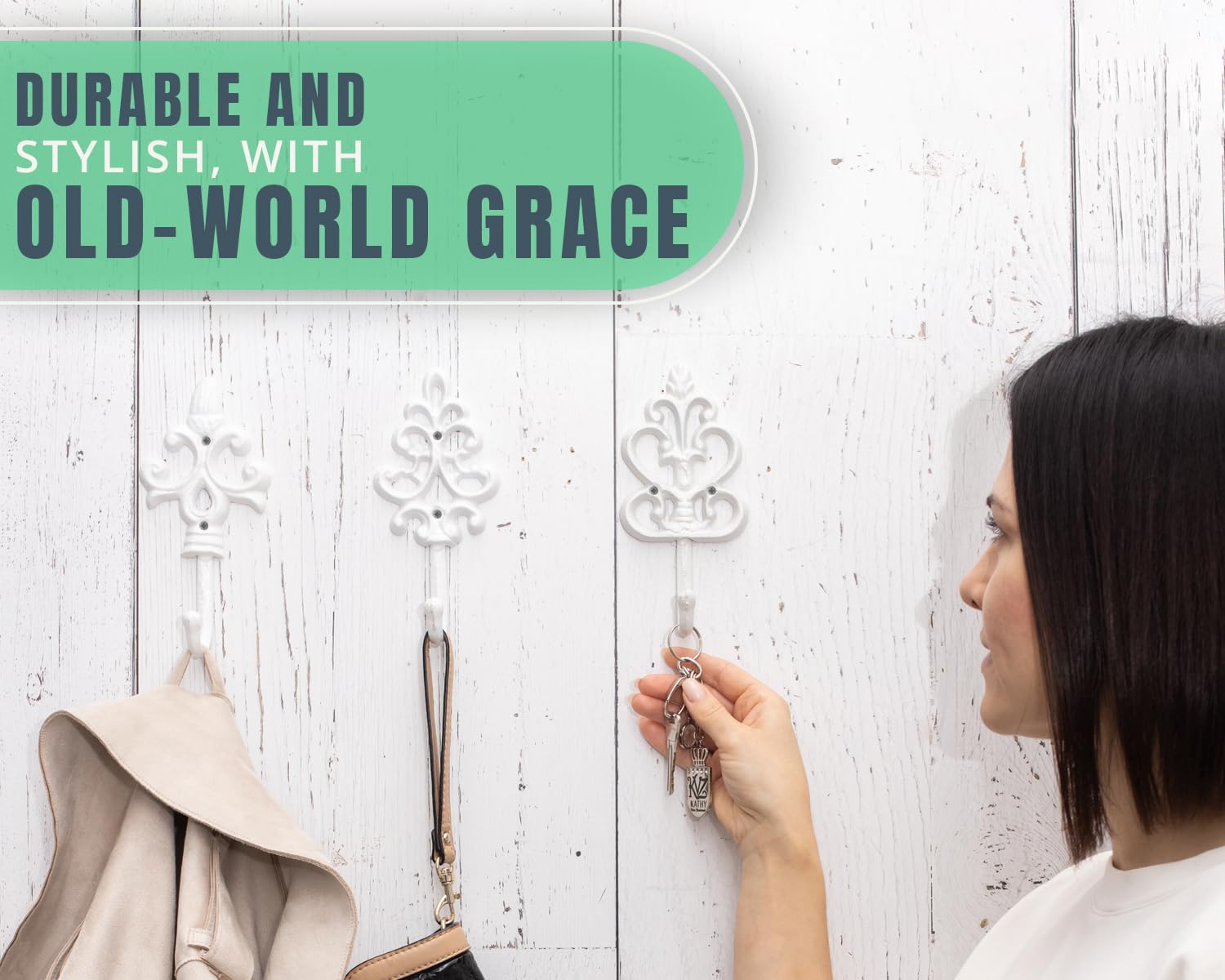 The Olde Farmhouse 壁掛けフック ホワイト　セレクト6点 The Olde Farmhouse 壁掛けフック ホワイト セレクト6点